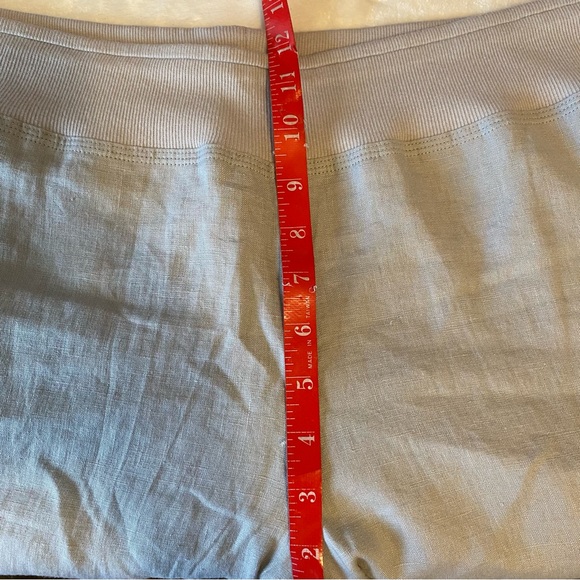 NWT BLUE Saks Fifth Avenue Linen Wide Leg Light Gray Pull On Pants Sz XL - Picture 9 of 11